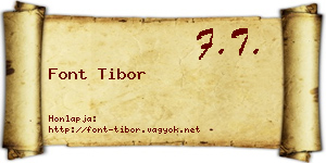 Font Tibor névjegykártya